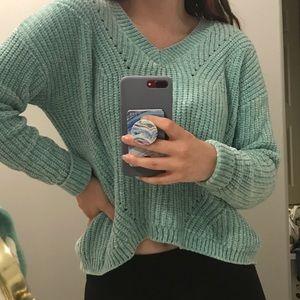 super soft crop knit sweater